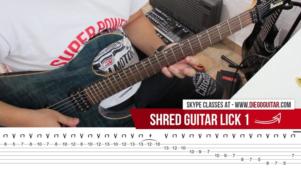 Alternate Picking Guitar Lick – C Major TAB