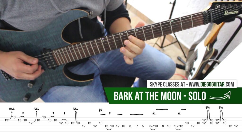 Ozzy Osbourne Bark at the Moon Guitar Solo TAB